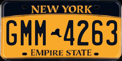 NY license plate GMM4263