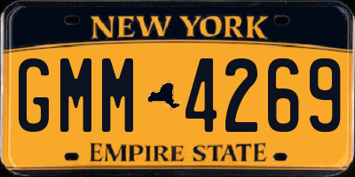 NY license plate GMM4269