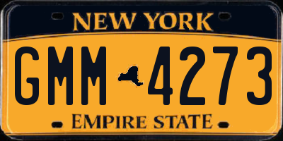 NY license plate GMM4273