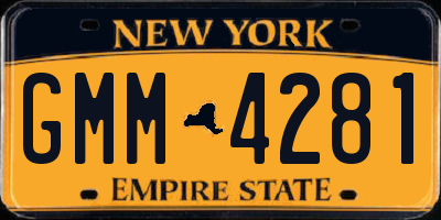 NY license plate GMM4281
