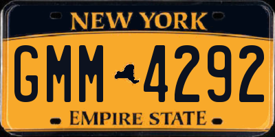 NY license plate GMM4292
