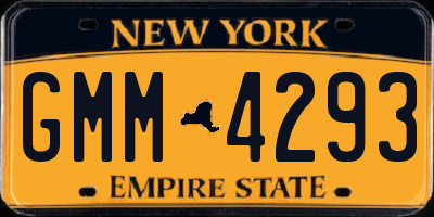 NY license plate GMM4293