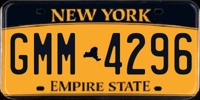 NY license plate GMM4296