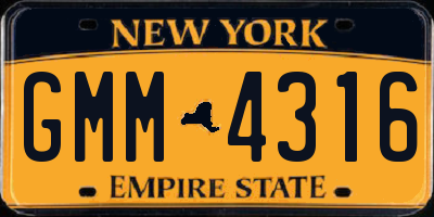 NY license plate GMM4316