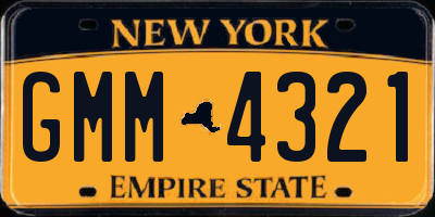 NY license plate GMM4321