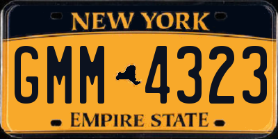 NY license plate GMM4323
