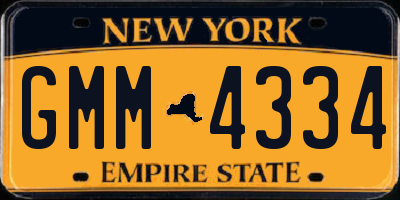 NY license plate GMM4334