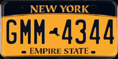 NY license plate GMM4344