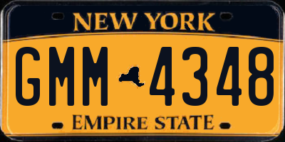 NY license plate GMM4348