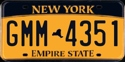 NY license plate GMM4351