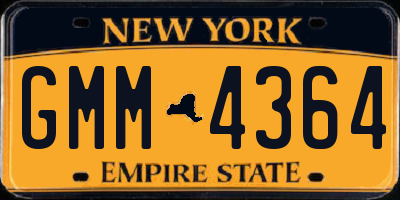 NY license plate GMM4364