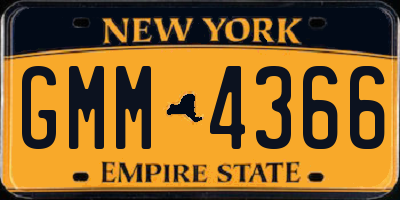 NY license plate GMM4366