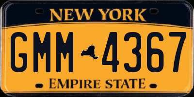 NY license plate GMM4367
