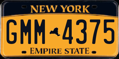 NY license plate GMM4375