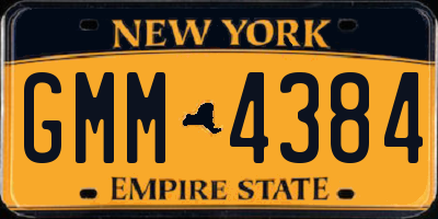 NY license plate GMM4384