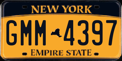 NY license plate GMM4397