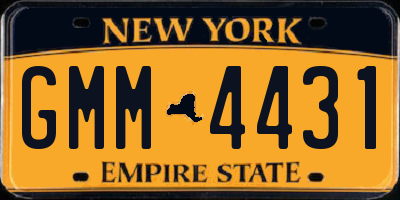 NY license plate GMM4431