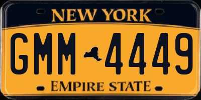 NY license plate GMM4449