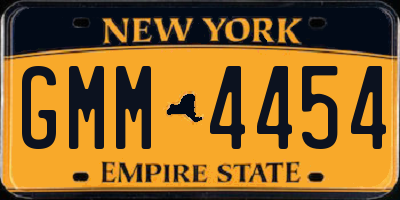NY license plate GMM4454