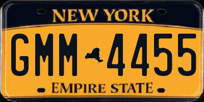 NY license plate GMM4455