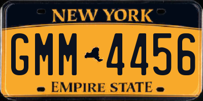 NY license plate GMM4456