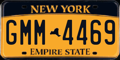 NY license plate GMM4469