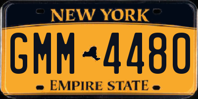 NY license plate GMM4480