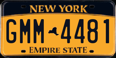 NY license plate GMM4481