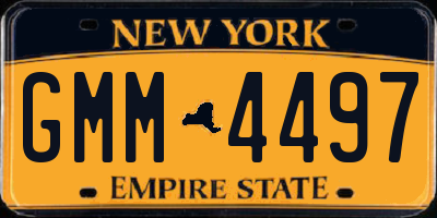 NY license plate GMM4497