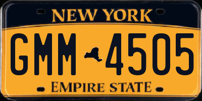 NY license plate GMM4505