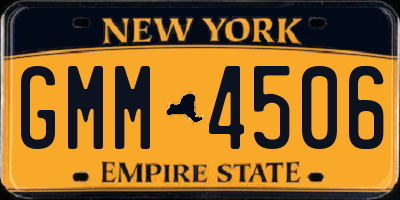 NY license plate GMM4506