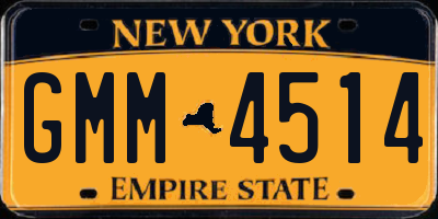 NY license plate GMM4514