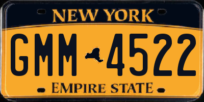 NY license plate GMM4522