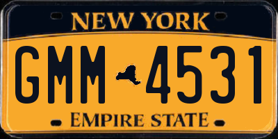 NY license plate GMM4531