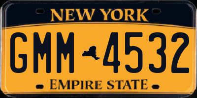 NY license plate GMM4532