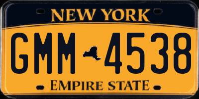 NY license plate GMM4538