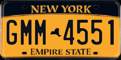 NY license plate GMM4551
