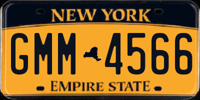 NY license plate GMM4566