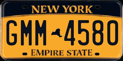 NY license plate GMM4580