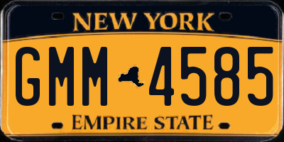 NY license plate GMM4585