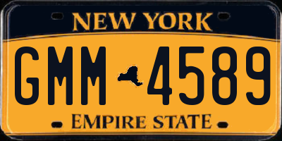 NY license plate GMM4589