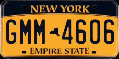 NY license plate GMM4606