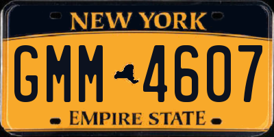 NY license plate GMM4607