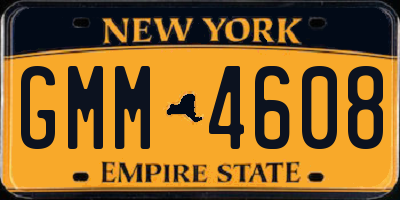 NY license plate GMM4608