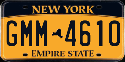 NY license plate GMM4610