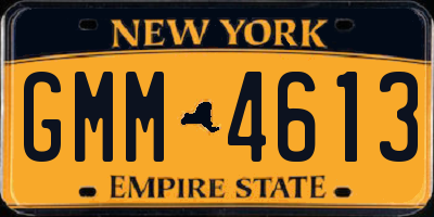 NY license plate GMM4613