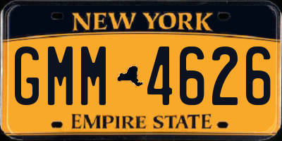 NY license plate GMM4626
