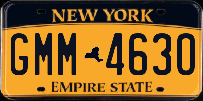 NY license plate GMM4630