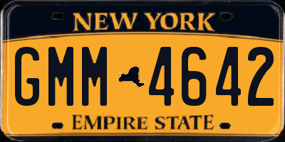 NY license plate GMM4642