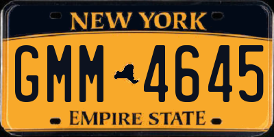 NY license plate GMM4645